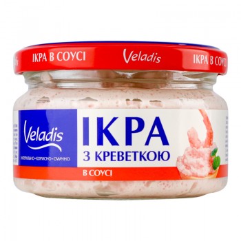 Икра мойвы в соусе, деликатесная с креветкой, 160г